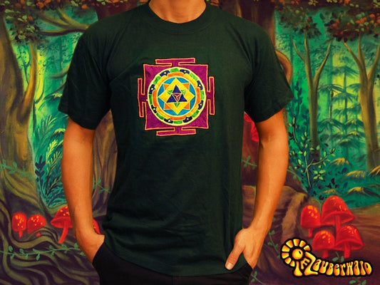 Merkabha T-Shirt - sacred healing geometry flower of life drunvalo melchizedek handmade embroidery no print
