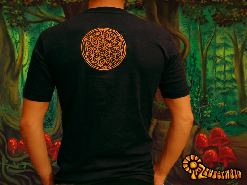 Quetzalcoatl 2012 T-Shirt - sacred healing geometry crop circle handmade embroidery no print