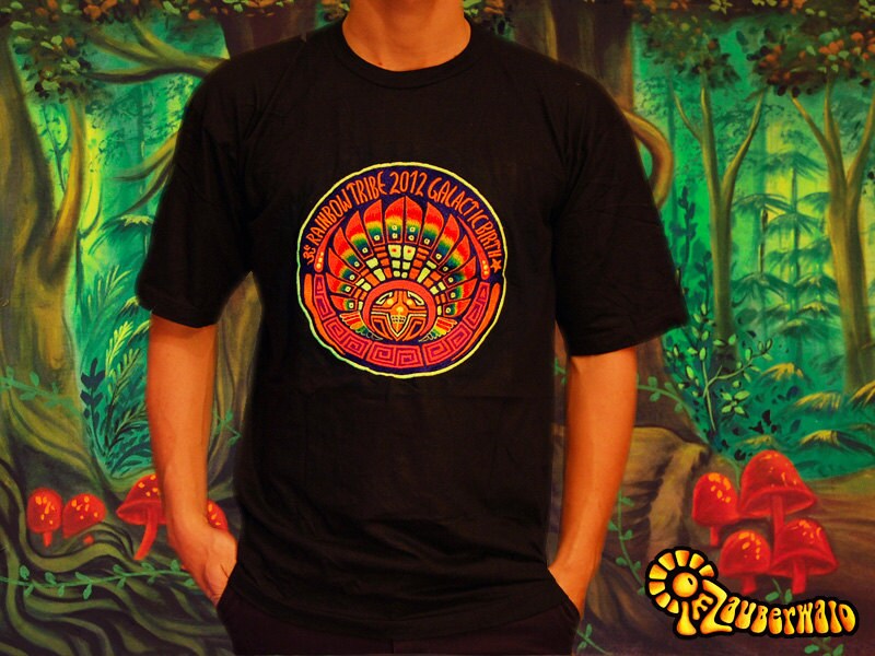 Quetzalcoatl 2012 T-Shirt - sacred healing geometry crop circle handmade embroidery no print