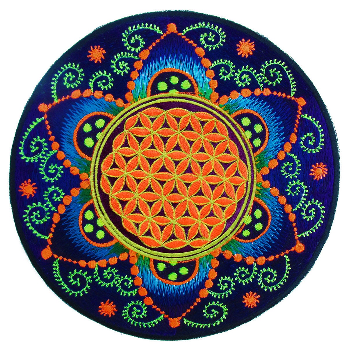 Flower of Life caleidoscope crop circle mandala holy fractal geometry patch sacred art divine healing
