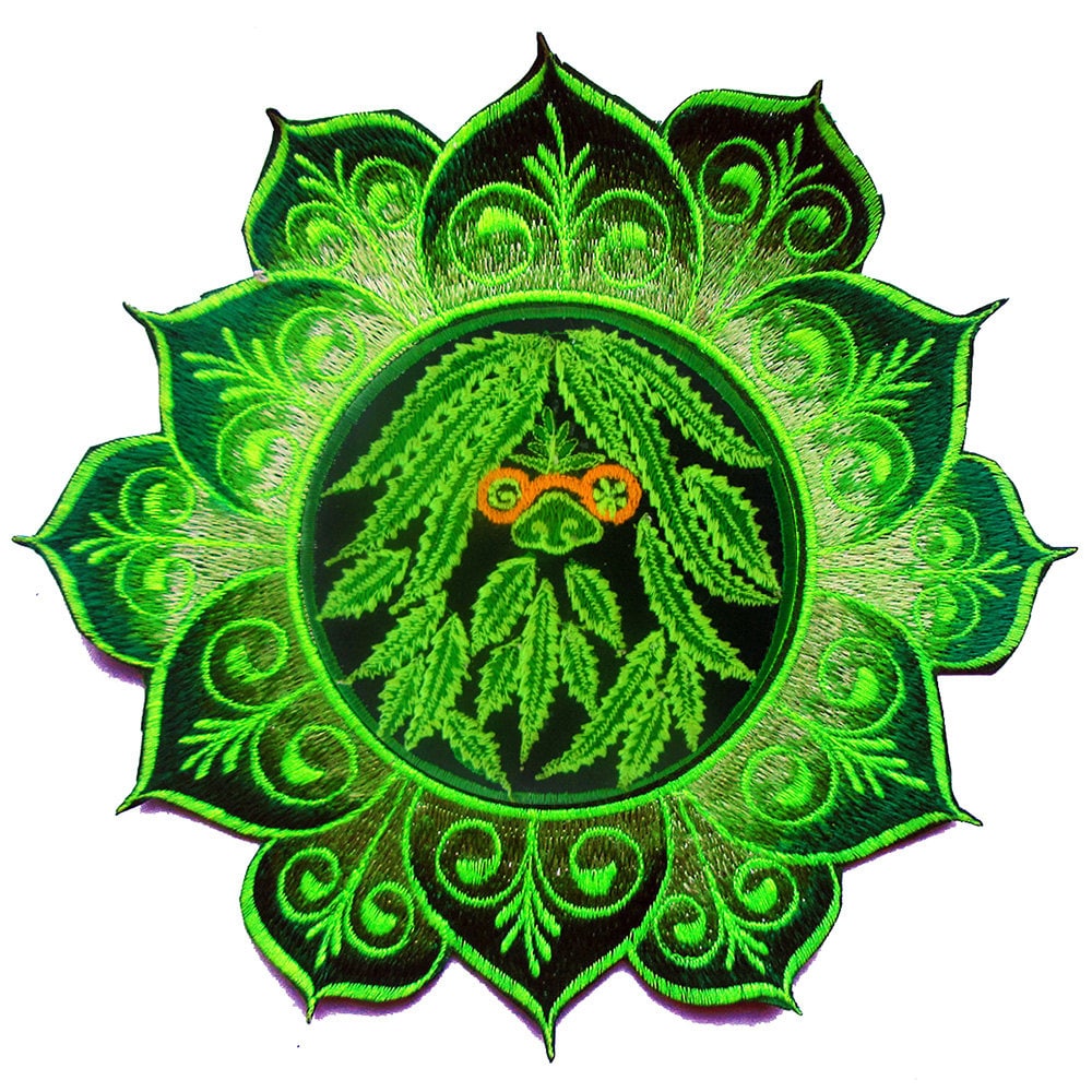 Hippie mandala patch flower marihuana cannabis ganja THC spirit