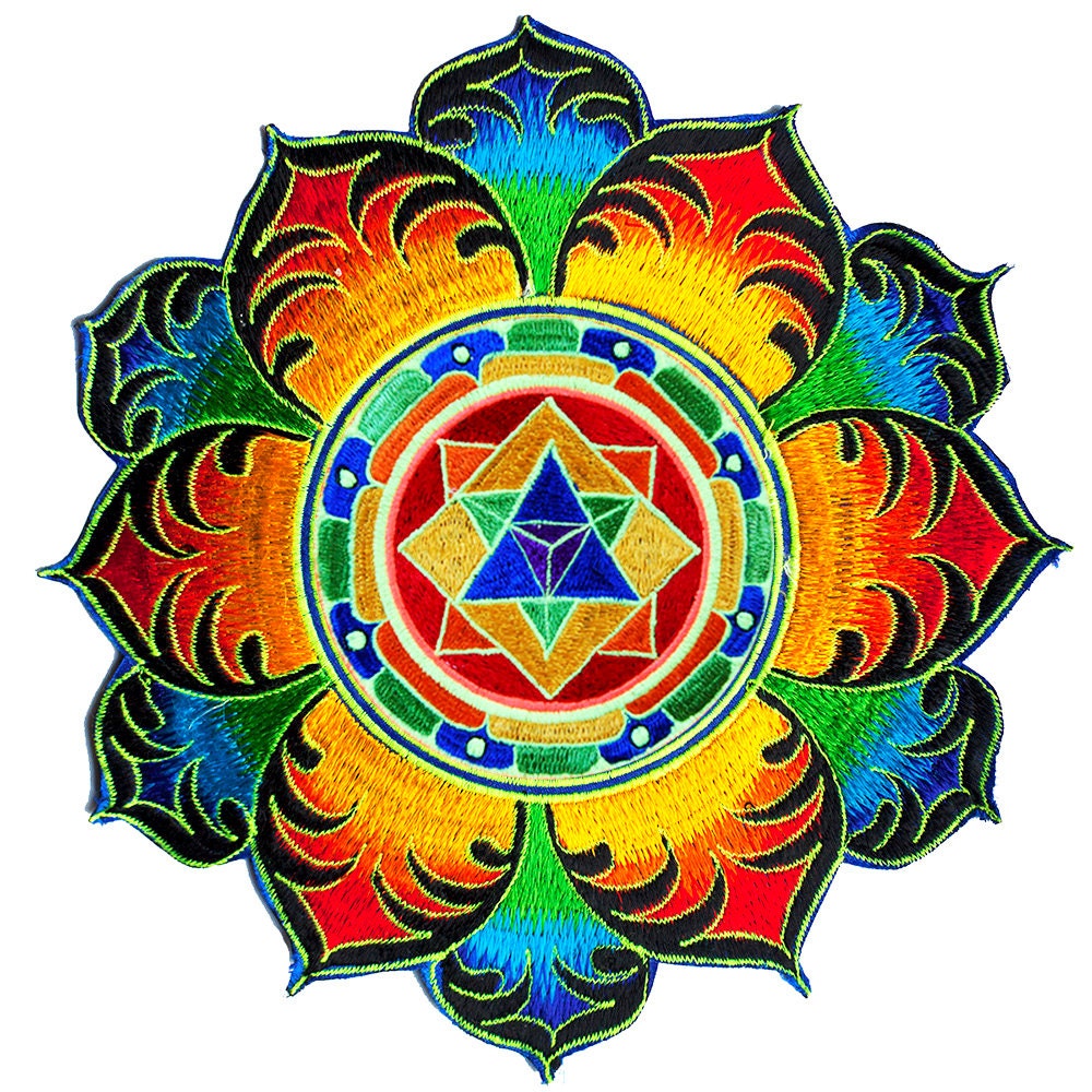 Merkaba Mandala Patch Drunvalo Melchizedek flower of life Mer-Ka-Ba sacred healing yantra holy geometry