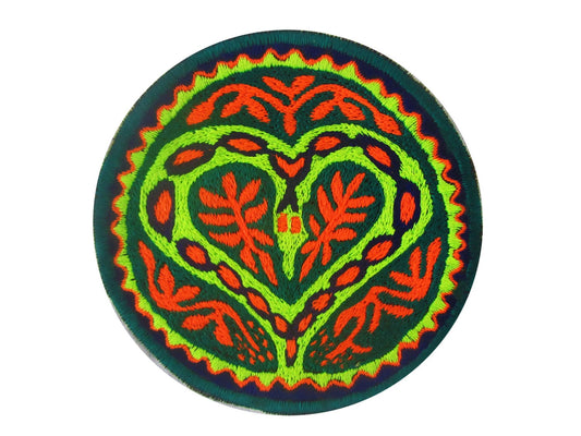 ayahuasca snake heart patch blacklight active shipibo indigene DMT artwork