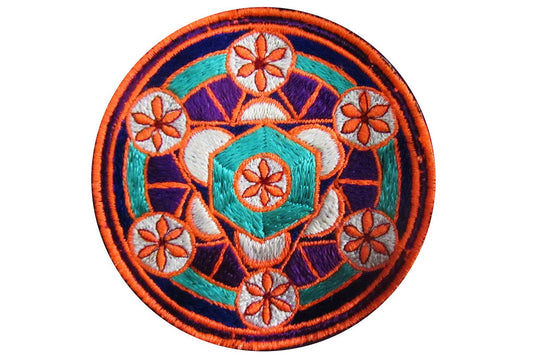 sacred geometry - patch - element aether flower of life blacklight active white