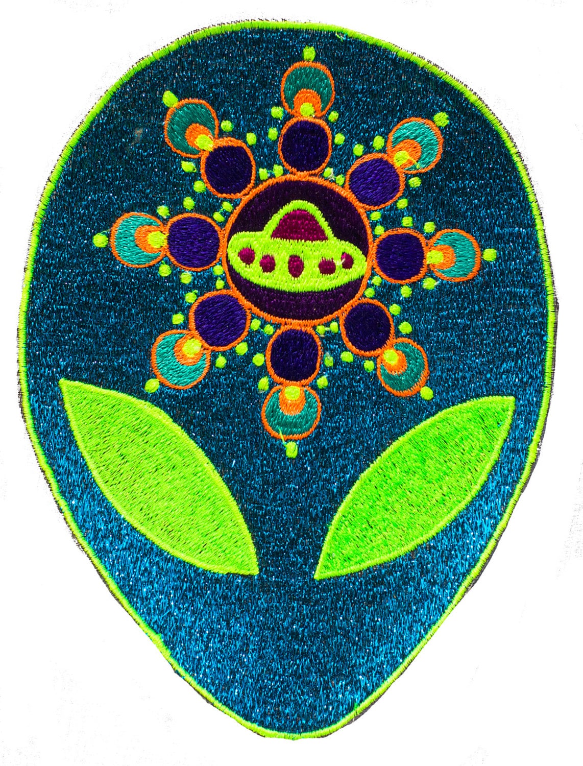 Alien UFO crop circle mystery spirit patch tuquese glitter ET from andromeda