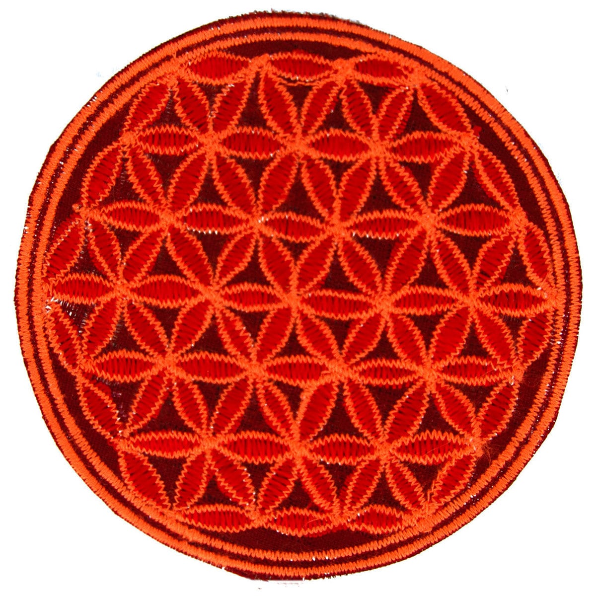 full blacklight flower of life patch small size embroidery artwork sacred geometry for sew on