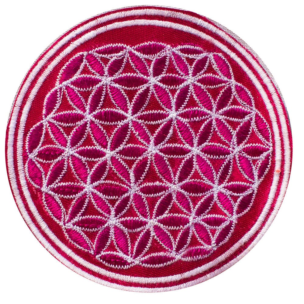 blue orange flower of life patch small size with variations