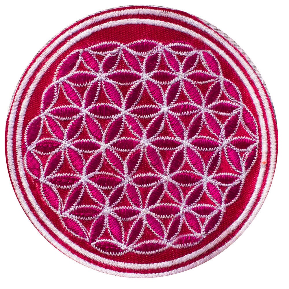 blue orange flower of life patch small size with variations