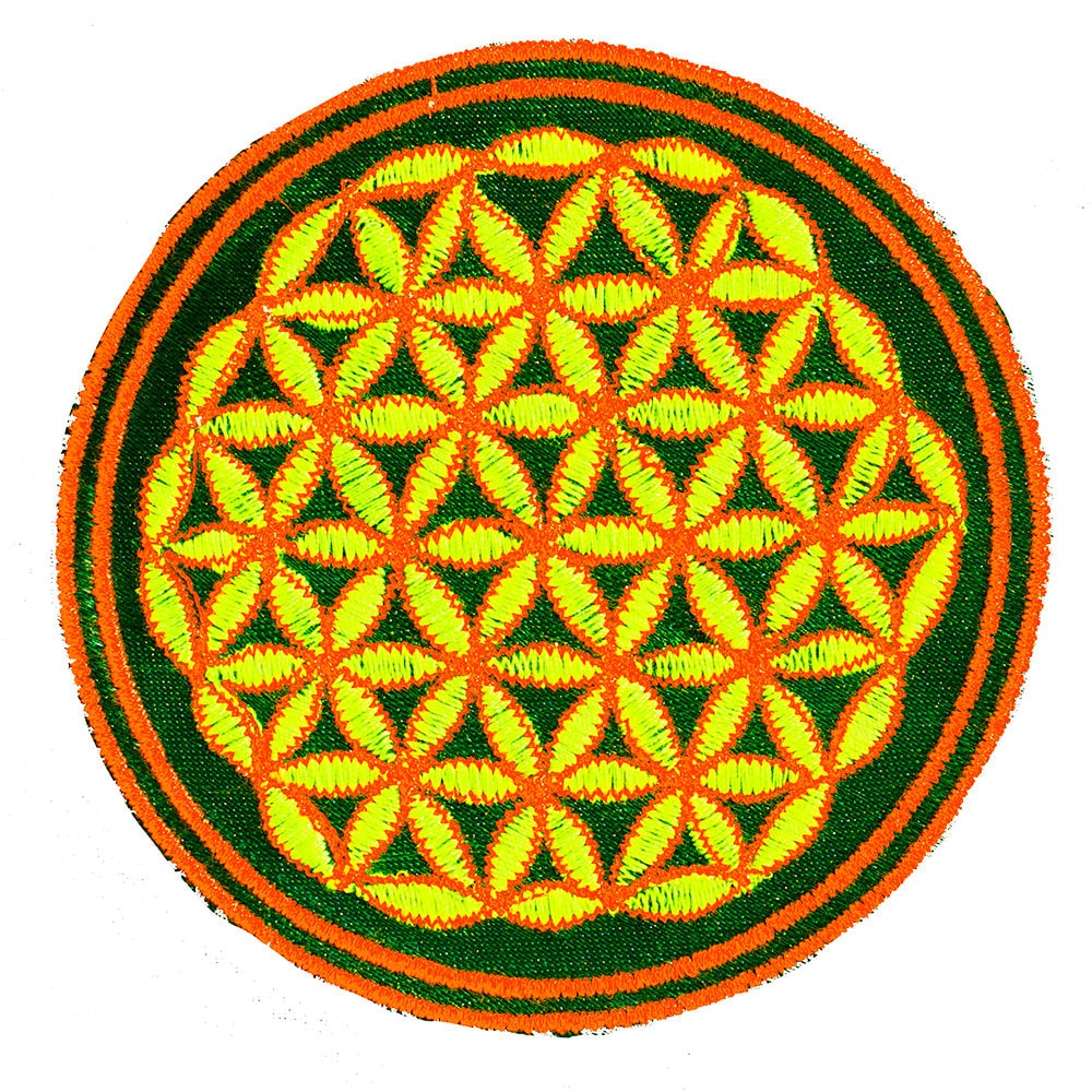 purple flower of life patch lila application small size embroidery for sew on sacred geometry Drunvalo Melchizedek