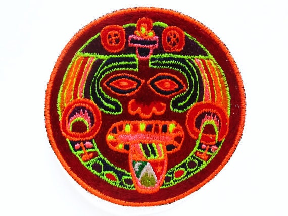 Beltbag red Maya calendar 2012 - 7 pockets, strong ziplocks, size adjustable with hook & loop and clip - blacklight active lines lsd hofmann