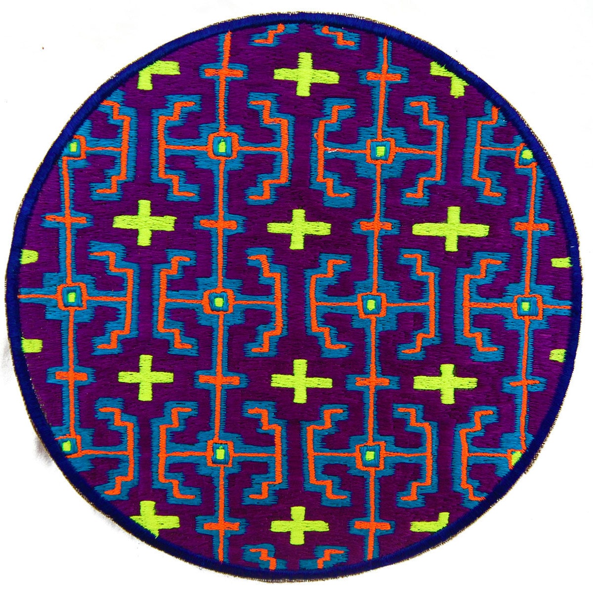 Beltbag Purple Ayahuasca - 7 pockets, strong ziplocks, size adjustable with hook & loop and clip - blacklight active lines flower of life