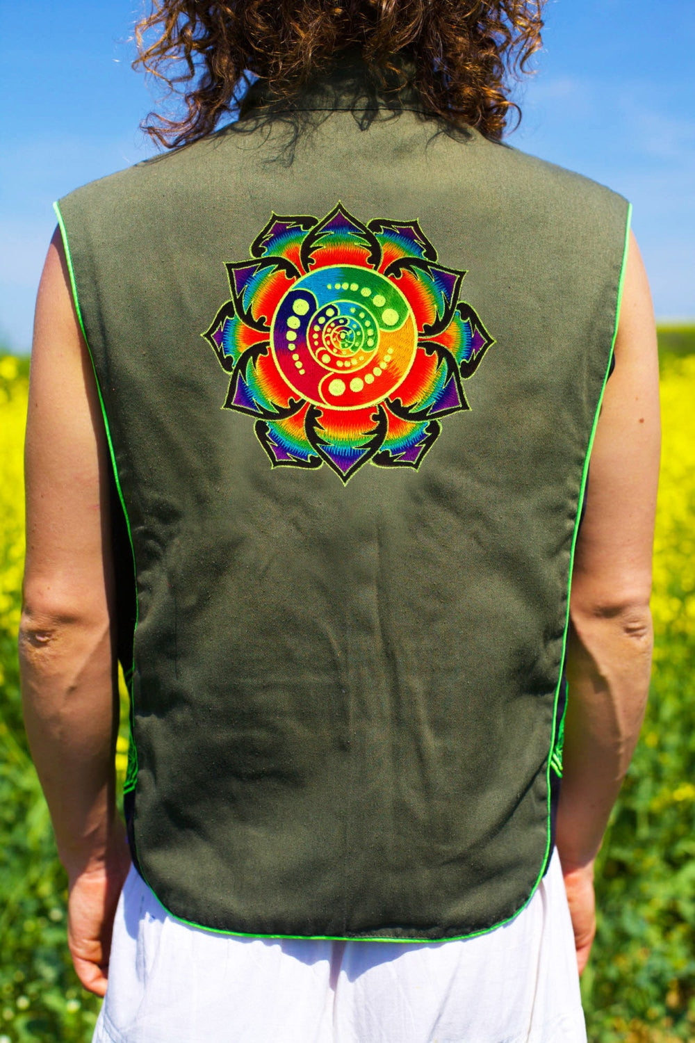 rainbow attributes - Design your jacket in any colours -handmade in your size crop circle blacklight active 1 zip lock inside pocket