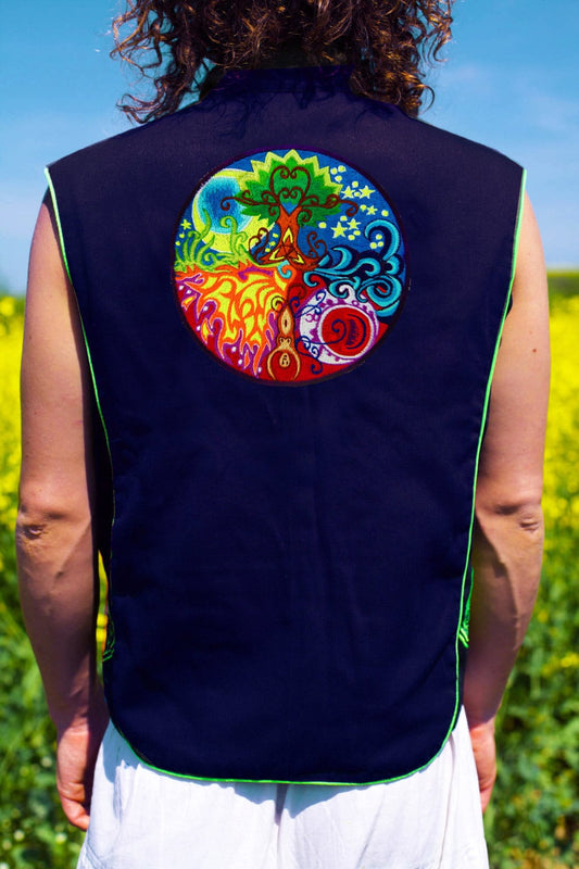 gaia mandala - Design your jacket in any colours - handmade in your size blacklight active 1 zip lock inside pocket