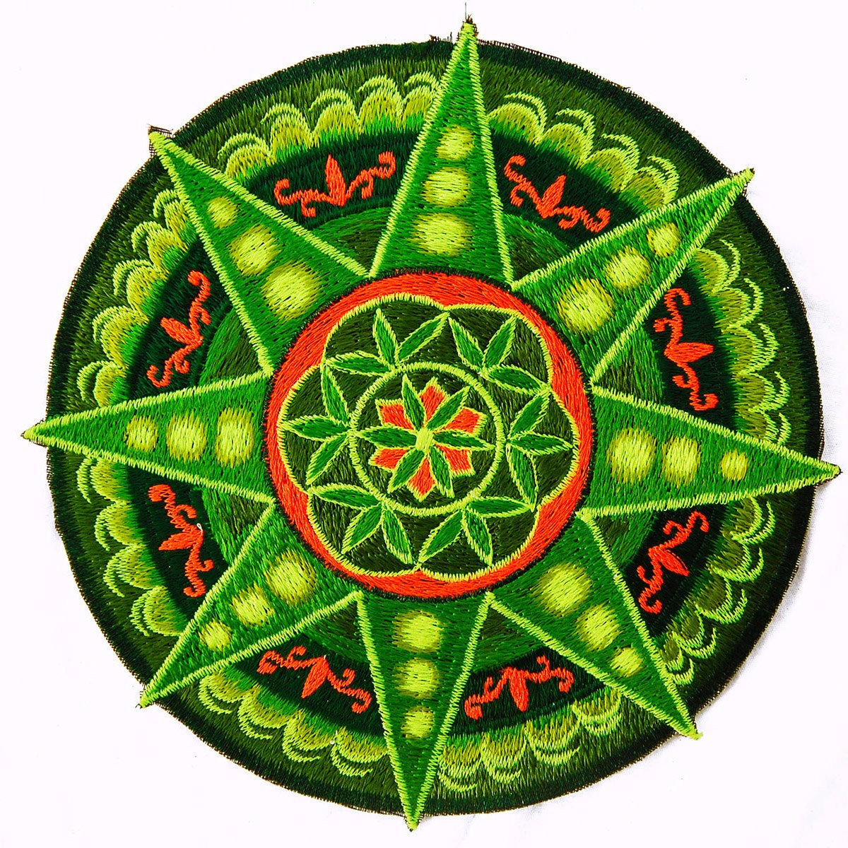 seed of life green star - Design your jacket in any colours -handmade in your size blacklight active 1 zip lock inside pocket