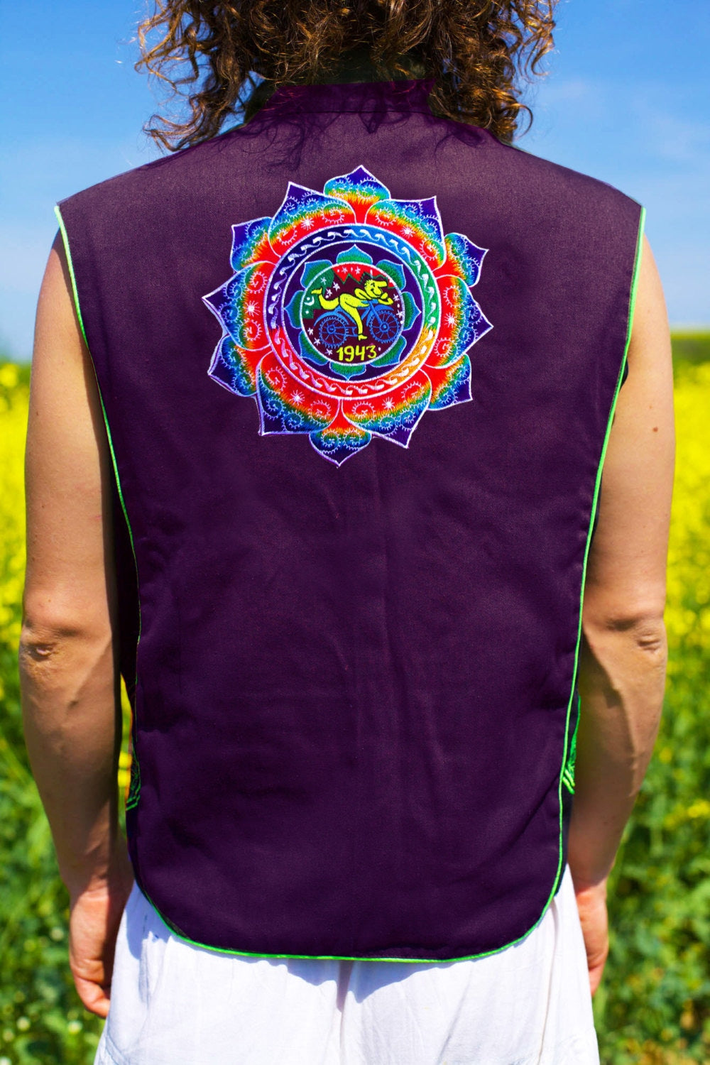 hofmann mandala - Design your jacket in any colours -handmade in your size blacklight active 1 zip lock inside pocket