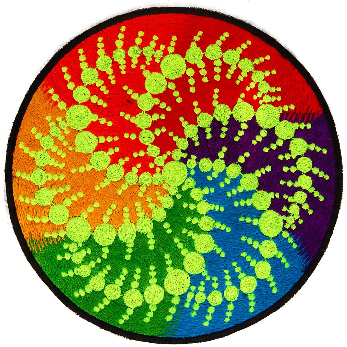 milk hill fractal crop circle mandala - Design your jacket in any colours -handmade in your size blacklight active 1 zip lock inside pocket
