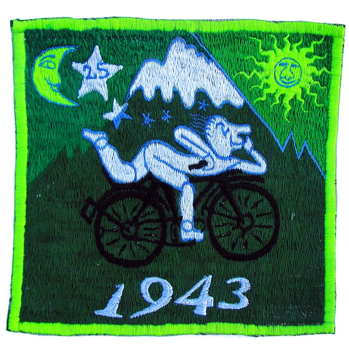 hofmann green bicycle day women top shirt psychedelic handmade no print goa t-shirt blacklight active