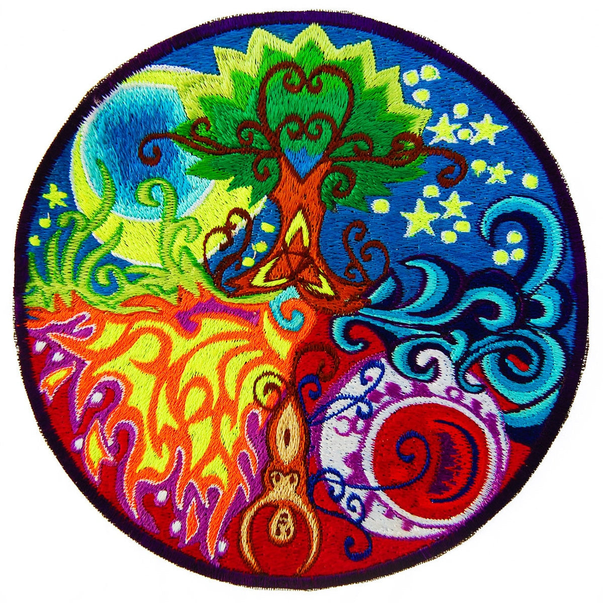 gaia mandala - Design your jacket in any colours - handmade in your size blacklight active 1 zip lock inside pocket