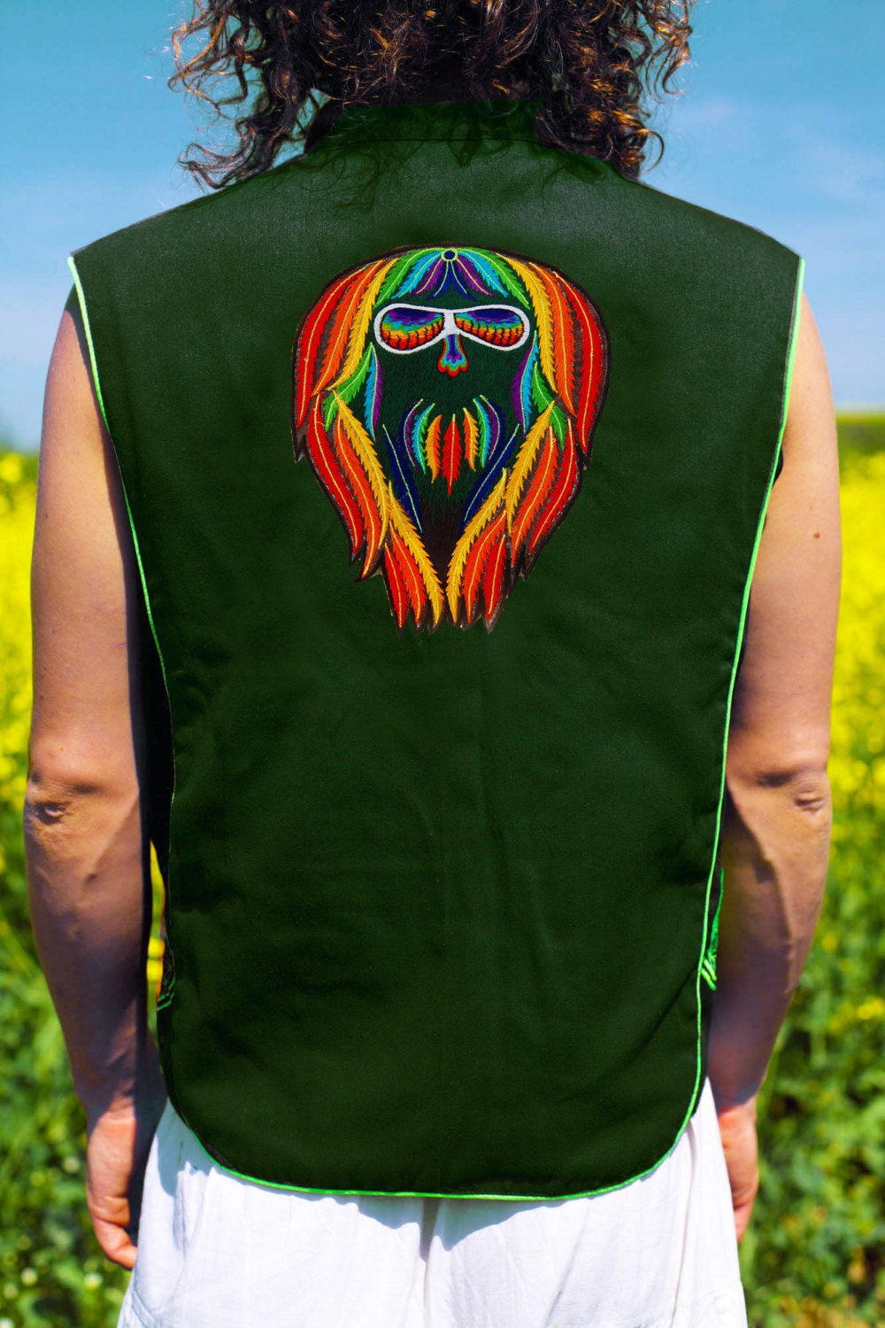 rainbow spirit - Design your jacket in any colours -handmade in your size blacklight active 1 zip lock inside pocket