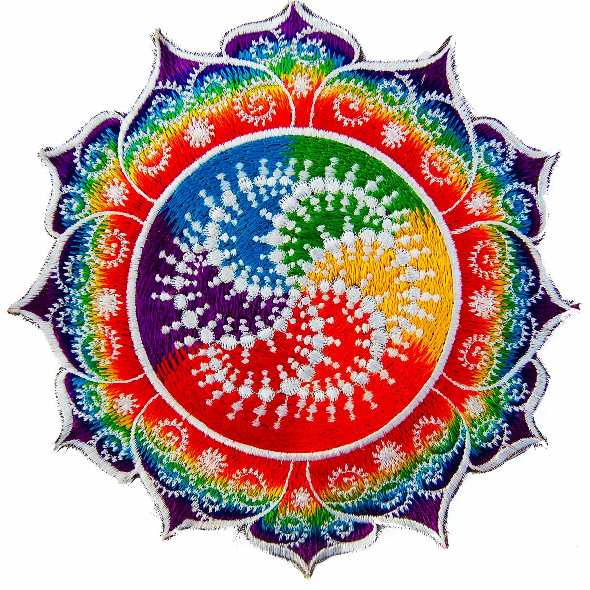 milk hill rainbow fractal crop circle - Design your jacket in any colours -handmade in your size blacklight active 1 zip lock inside pocket
