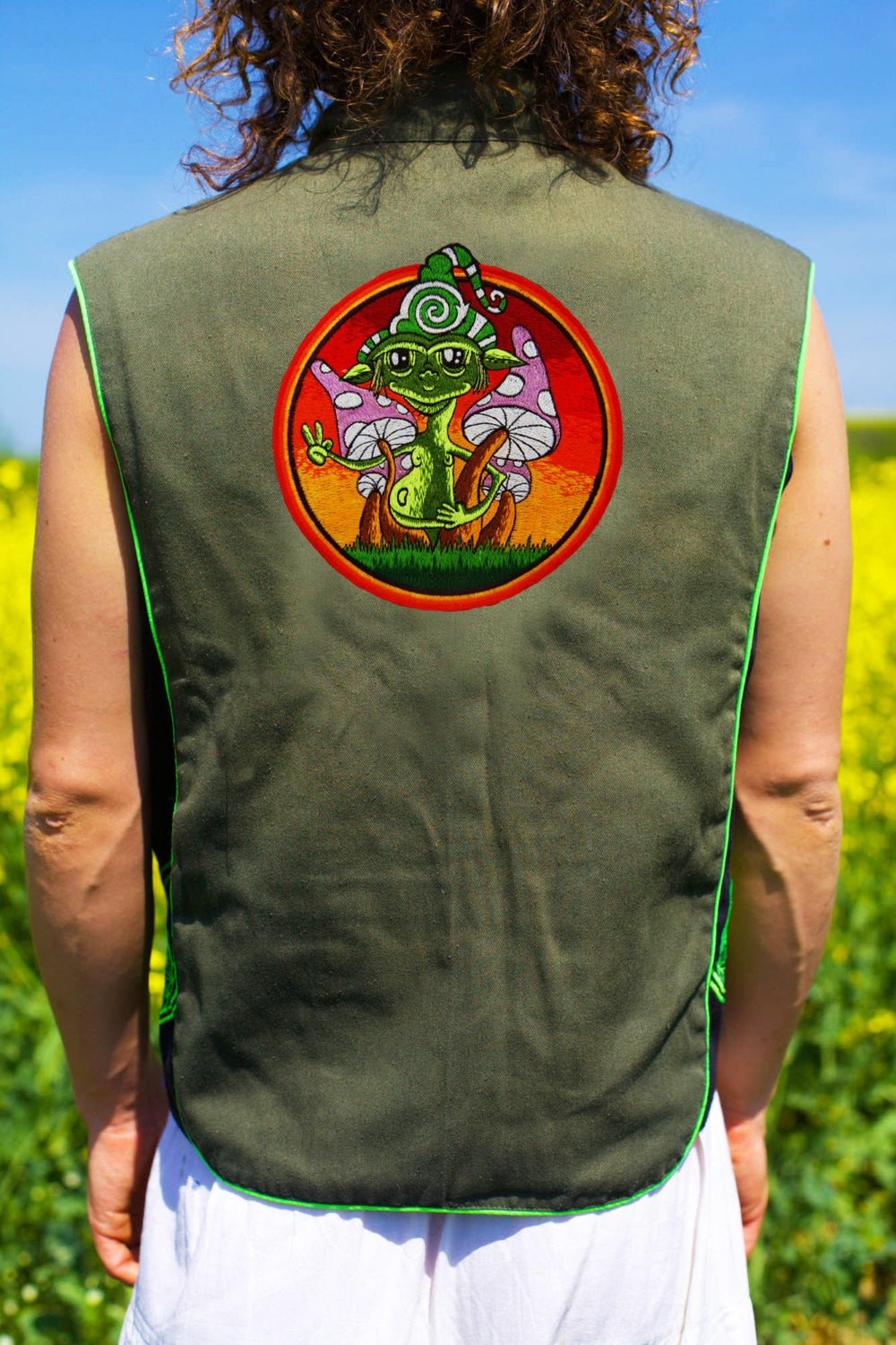 mushroom friend - Design your jacket in any colours -handmade in your size blacklight active 1 zip lock inside pocket