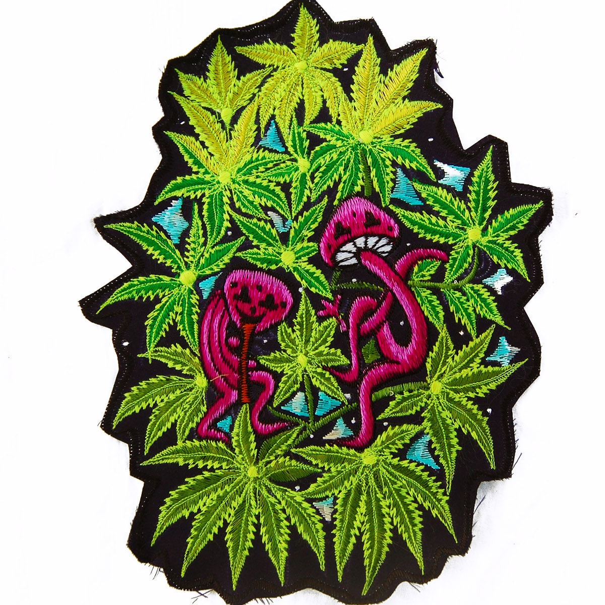 magic mushroom party women top cannabis marihuana shirt psychedelic handmade no print goa t-shirt blacklight thc active