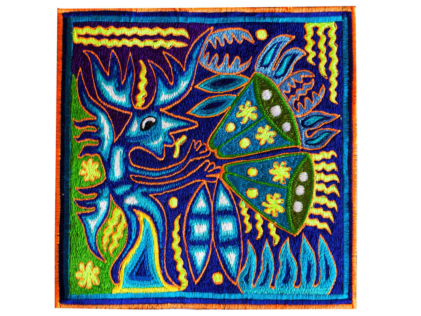 Peyote Spirit Shaman - original indigene mexican Huichol artwork