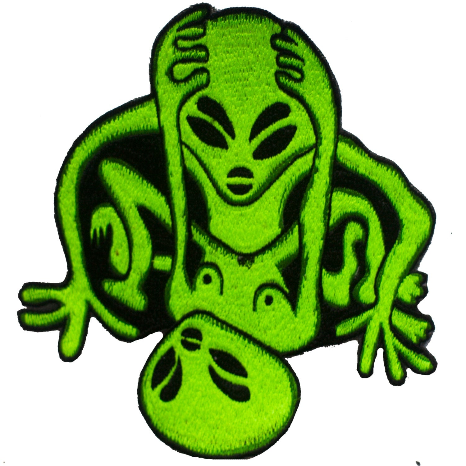alien love patch - 3.2 inches - blacklight active