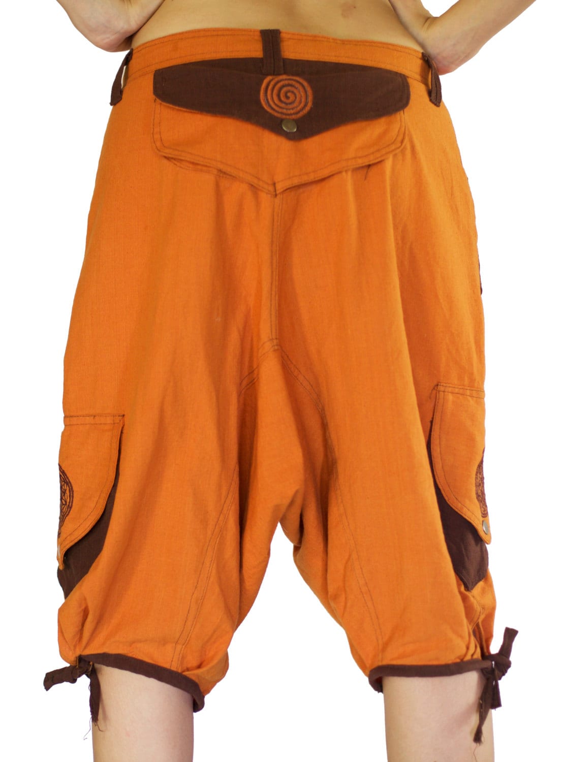Flower of Life Hippie Pant - 8 pockets, 4 with hock&loop, 2 with clip - any size available clamdiggers made after order