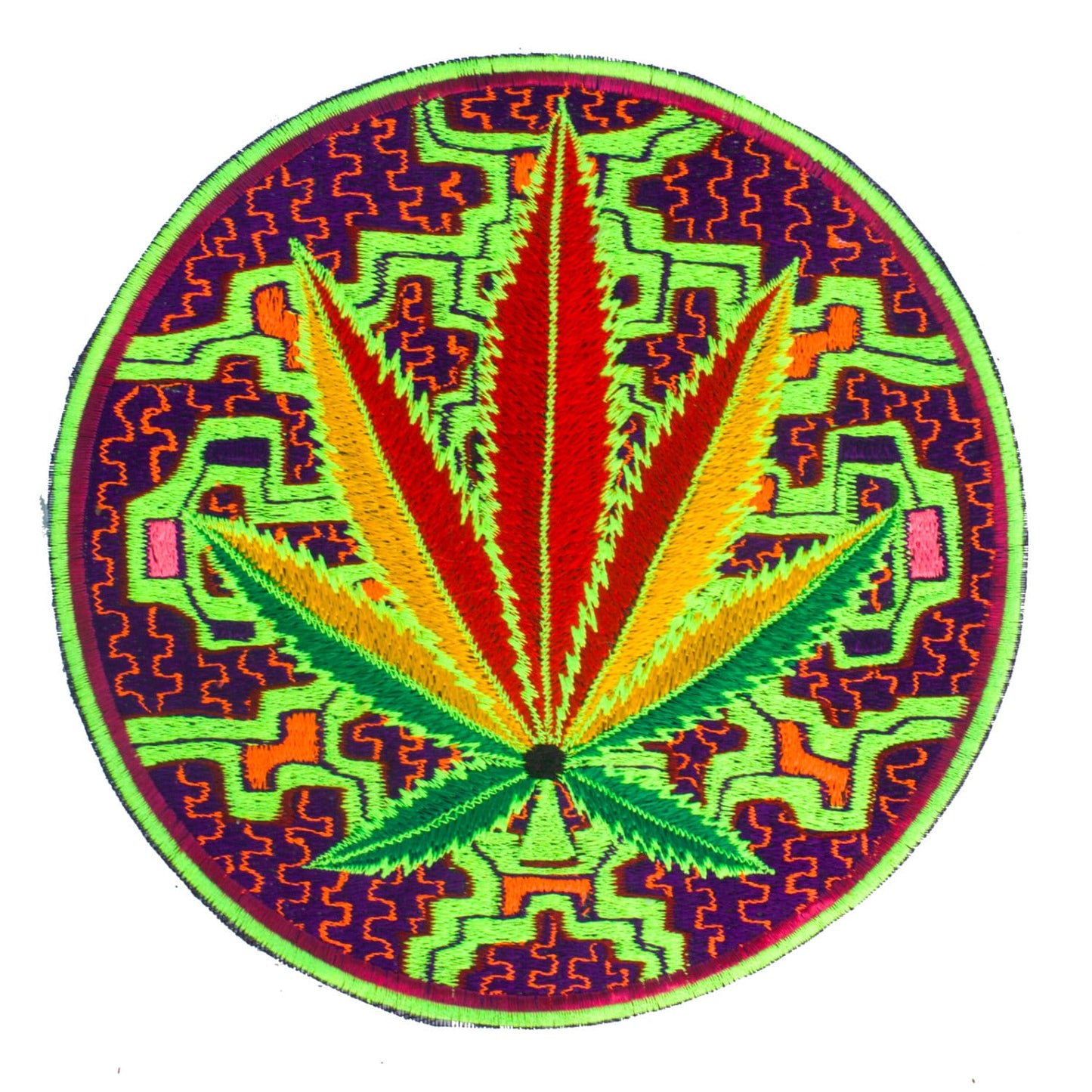 Santa Maria Ayahuasca Patch Marihuana Cannabis handmade embroidery 7.5 inch